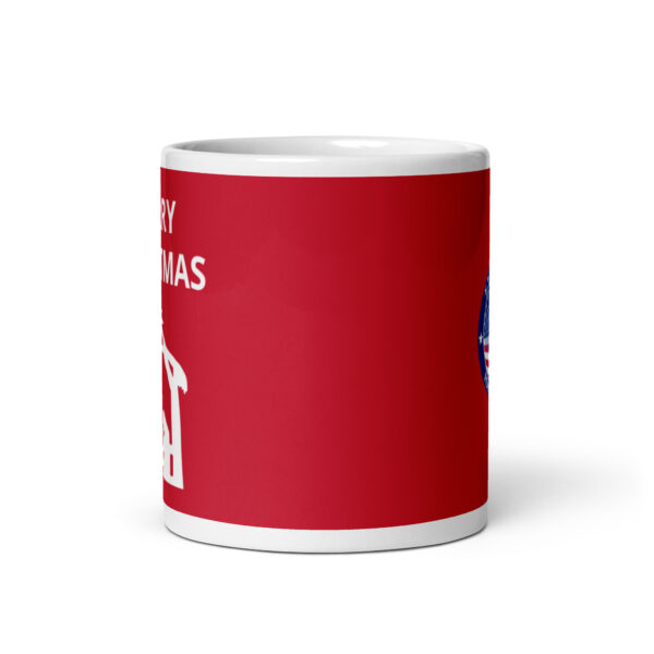 merry christmas red overlay glossy mug