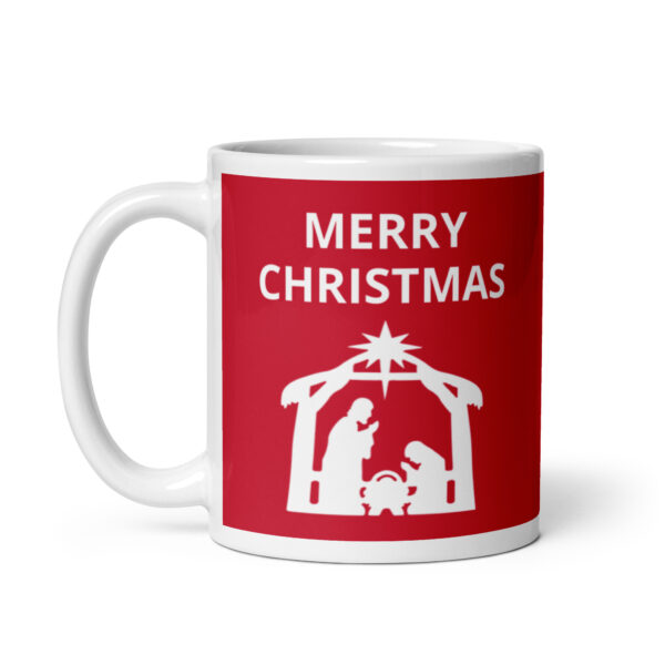 merry christmas red overlay glossy mug