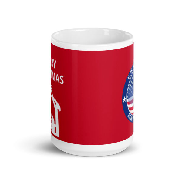 merry christmas red overlay glossy mug