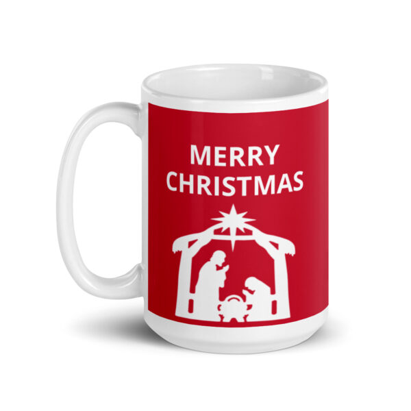 merry christmas red overlay glossy mug
